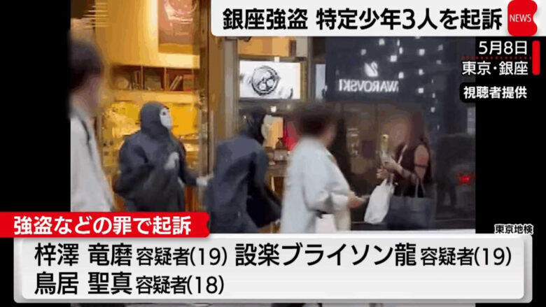東京銀座時計強盗事件で逮捕された被告３人の名前
